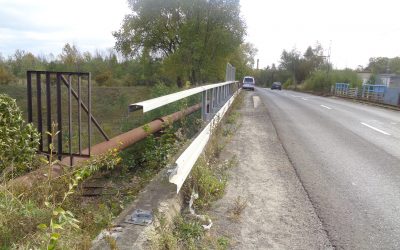 Kradzież barierek ochronnych na wiadukcie