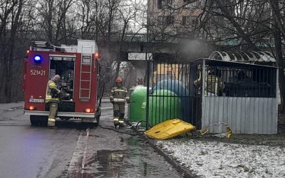 Pożar śmietnika na ul. Strumieńskiego
